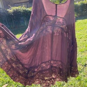 Burgundy free people flow dress